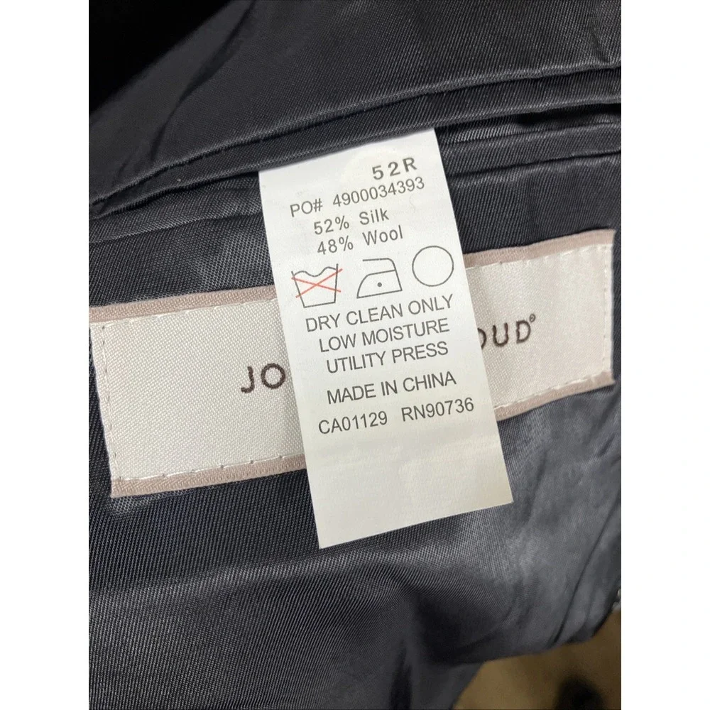 Joseph Abboud Indigo Blue 52R Sport Coat Wool Silk Plaid Blazer
